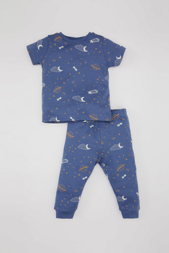 Erkek Bebek Yıldız Desenli Kısa Kollu Pijama Takımı