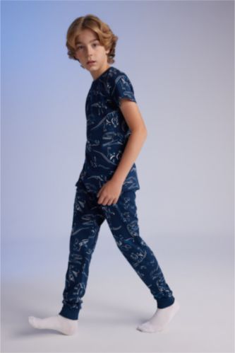GARÇONS Indigo Ensemble Pyjama Imprimé Dinosaure à Manches Courtes pour Garçon