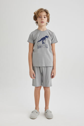 Ensemble Pyjama Imprimé Dinosaure à Manches Courtes pour Garçon