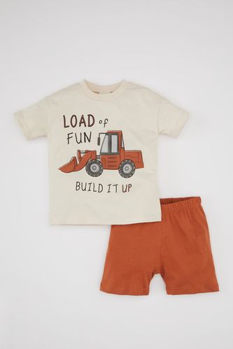 Baby Boy Vehicle Printed T-Shirt Shorts 2 Piece Set