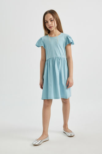 Платье из трикотажа стандартного кроя из ткани суприм для девочек