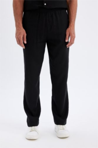 Men Black Relax Fit Trousers