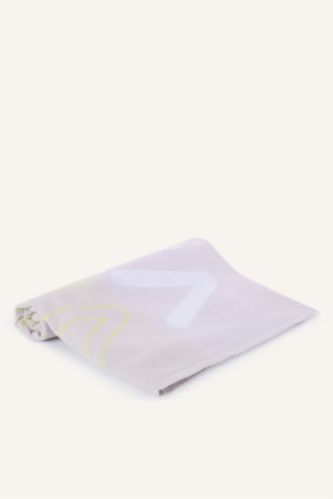 Kadın Lila Desenli Pamuklu Plaj Havlusu