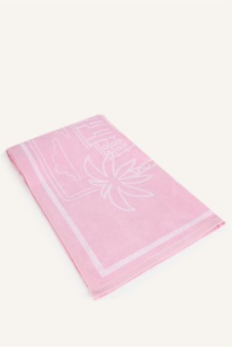 Kadın Pembe Desenli Pamuklu Plaj Havlusu