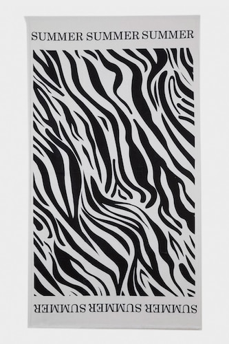 Kadın Zebra Desenli Pamuklu Plaj Havlusu