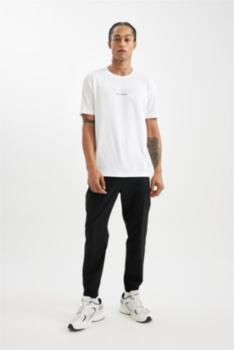 Man Black Slim Fit Woven Jogger