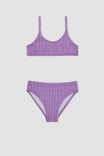 Kız Çocuk Çizgili Bikini Takımı