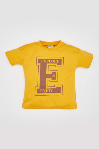 Baby Boy Regular Fit Slogan Printed T-Shirt