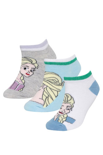 Kız Çocuk Frozen 3'lü Pamuklu Patik Çorap