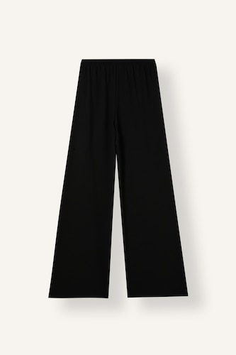 Wide Leg Black with Pockets Mid-Rise Regular Length Trousers
