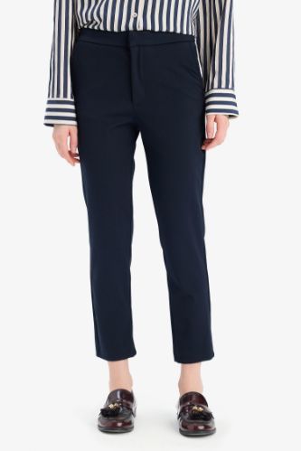 Klasik Chino Pantolon Normal Bel Basic Düz Cepli Bilek Boy