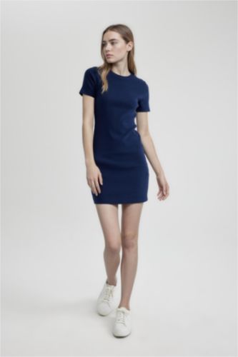 فستان قصير نص ردن مضلع بوديكون