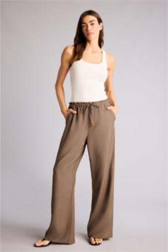 Женщины Серый High Waist Straight Fit Trousers