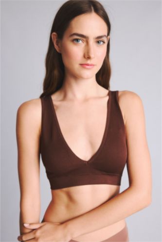 WOMAN Brown Removable Cup Seamless Bra