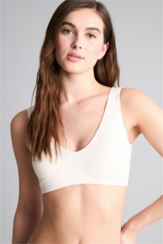 WOMAN Ecru Removable Cup Pad Free Seamless Bra