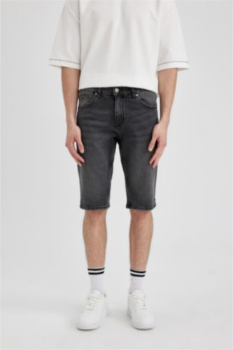 Regular Fit Denim Bermuda Shorts