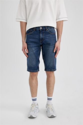 Regular Fit Jean Bermuda Shorts