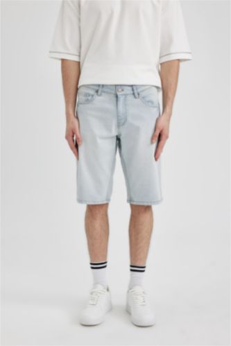 Slim Fit Denim Bermuda Shorts