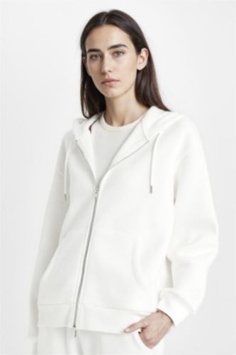 WOMAN Ecru Relax Fit Thick Sweatshirt Fabric Cardigan