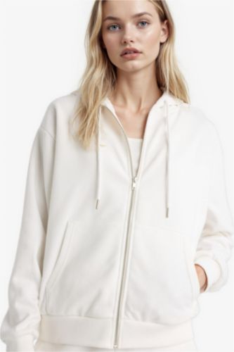 Relax Fit Kapüşonlu Cepli Basic Düz Fermuarlı Sweatshirt