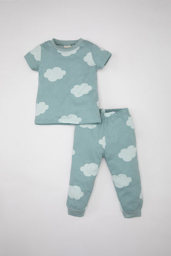 Erkek Bebek Baskılı Kısa Kollu Penye Pijama Takımı