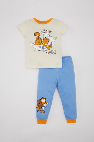 Erkek Bebek Garfield Kısa Kollu Penye Pijama Takımı