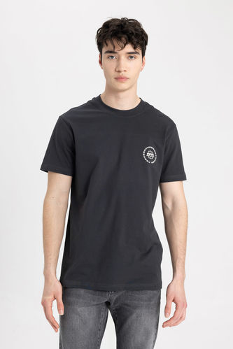 Slim Fit Crew Neck Printed T-Shirt