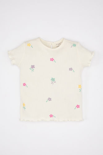 Baby Girl Floral Ribbed Camisole T-Shirt