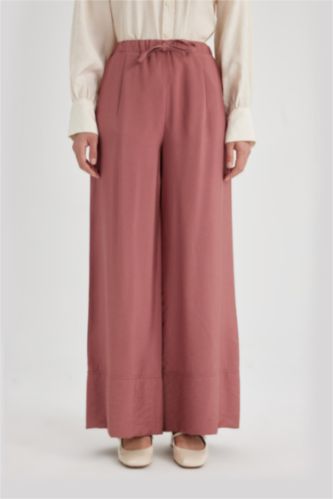 Wide Leg Geniş Paça Beli Lastikli Cepli Palazzo Pantolon