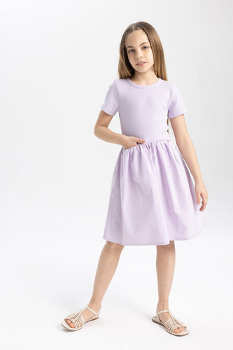 Girl Cotton Short Sleeve Dress