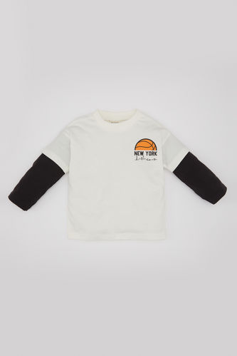 Baby Boy Regular Fit Crew Neck Sports Printed Medium Heavy Fabric T-Shirt