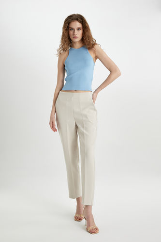 Carrot Fit Ankle Length With Pockets Trousers