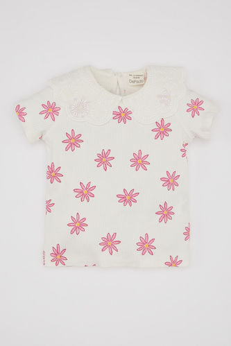 Regular Fit Flower Short Sleeve T-Shirt