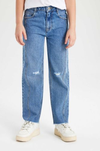 Kız Çocuk Wide Leg Geniş Paça Jean Pantolon
