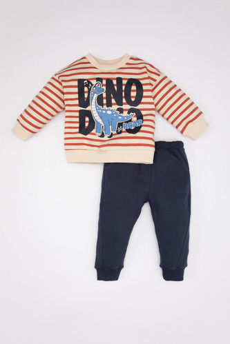 Baby Boy Dinosaur Printed Sweatshirt Sweatpants 2 Piece Set