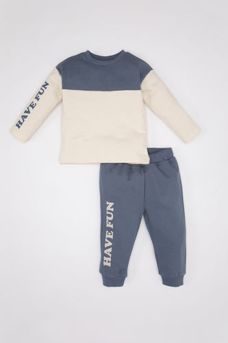 Baby Boy Color Blocked Cotton T-Shirt Sweatpants 2 Piece Set