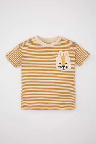 Erkek Bebek Çizgili Kısa Kollu Tişört