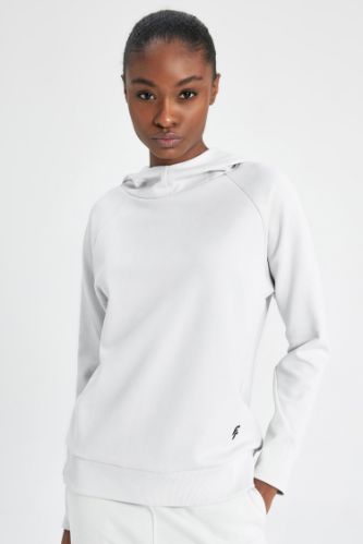 DeFactoFit Standart Fit Kapüşonlu Skuba Dalgıç Kumaş Sporcu Basic Düz Sweatshirt