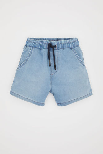 Baby Boy Lace-Up Jean Shorts