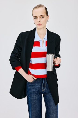 Women Black Oversize Fit Blazer