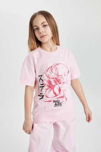 Kız Çocuk Winx Club	 Oversize Fit Kısa Kollu Tişört
