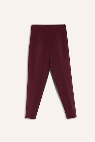 Carrot Fit Zippered High Waist CropTrousers