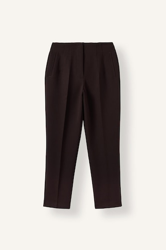 Carrot Fit Zippered High Waist Crop Trousers
