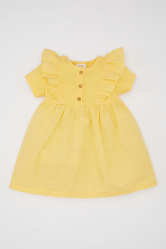 Baby Girl Short Sleeve Ribbed Camisole Dress