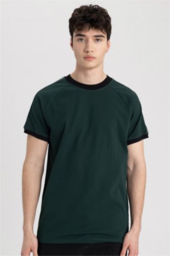 HOMME Vert Foncé T-Shirt coupe régulière Col Rond