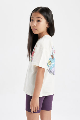 Kız Çocuk Disney Prenses Relax Fit Kısa Kollu Tişört