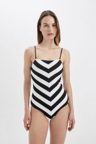Regular Fit Striped Swimsuit