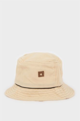 Erkek Bebek Taş Keten Karışımlı Baskılı Bucket  Şapka Erkek Bebek