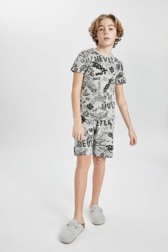 Boy Printed 2 Piece Pajama Set with Shorts