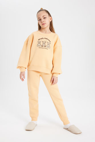 Kız Çocuk Baskılı Uzun Kollu Pijama Takımı